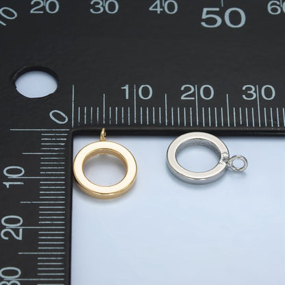 16K Gold Filled 13mm Minimalist Thin Rhondelle Open Loop Findings in Gold &amp; Silver | Z-00858