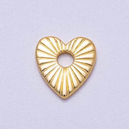 16K Gold Filled 13mm Sunburst Love Heart Spacer Mini Beads | BEADS-00236