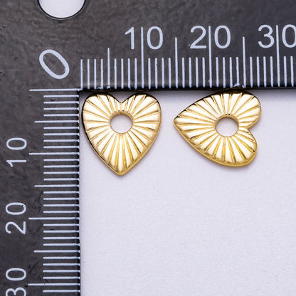 16K Gold Filled 13mm Sunburst Love Heart Spacer Mini Beads | BEADS-00236