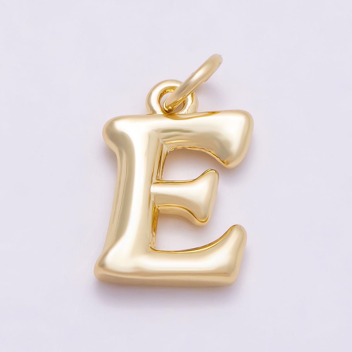 16K Gold Filled 14mm Minimalist Molten Alphabet Initial Letter Charm | Charms-00908 ~ Charms-00933