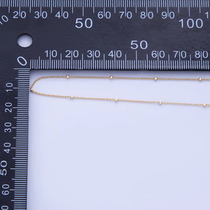 16K Gold Filled 1.4mm Minimalist Multifaceted Satellite Cable Unfinished Chain by Yard | Roll-01577