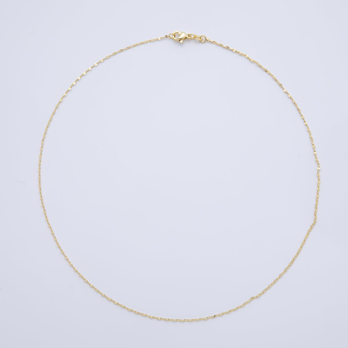 16K Gold Filled 1.4mm Minimalist Oval Link Chain 18 Inch Necklace | WA-04384