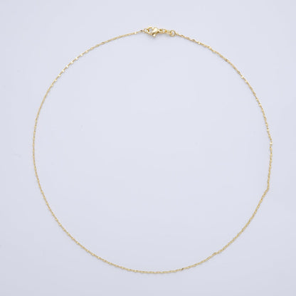 16K Gold Filled 1.4mm Minimalist Oval Link Chain 18 Inch Necklace | WA-04384