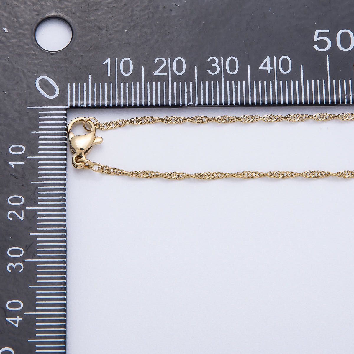 16K Gold Filled 1.4mm Minimalist Singapore Chain 18 Inch Necklace | WA-04468