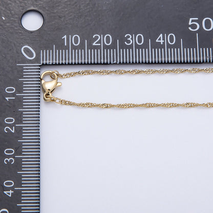 16K Gold Filled 1.4mm Minimalist Singapore Chain 18 Inch Necklace | WA-04468