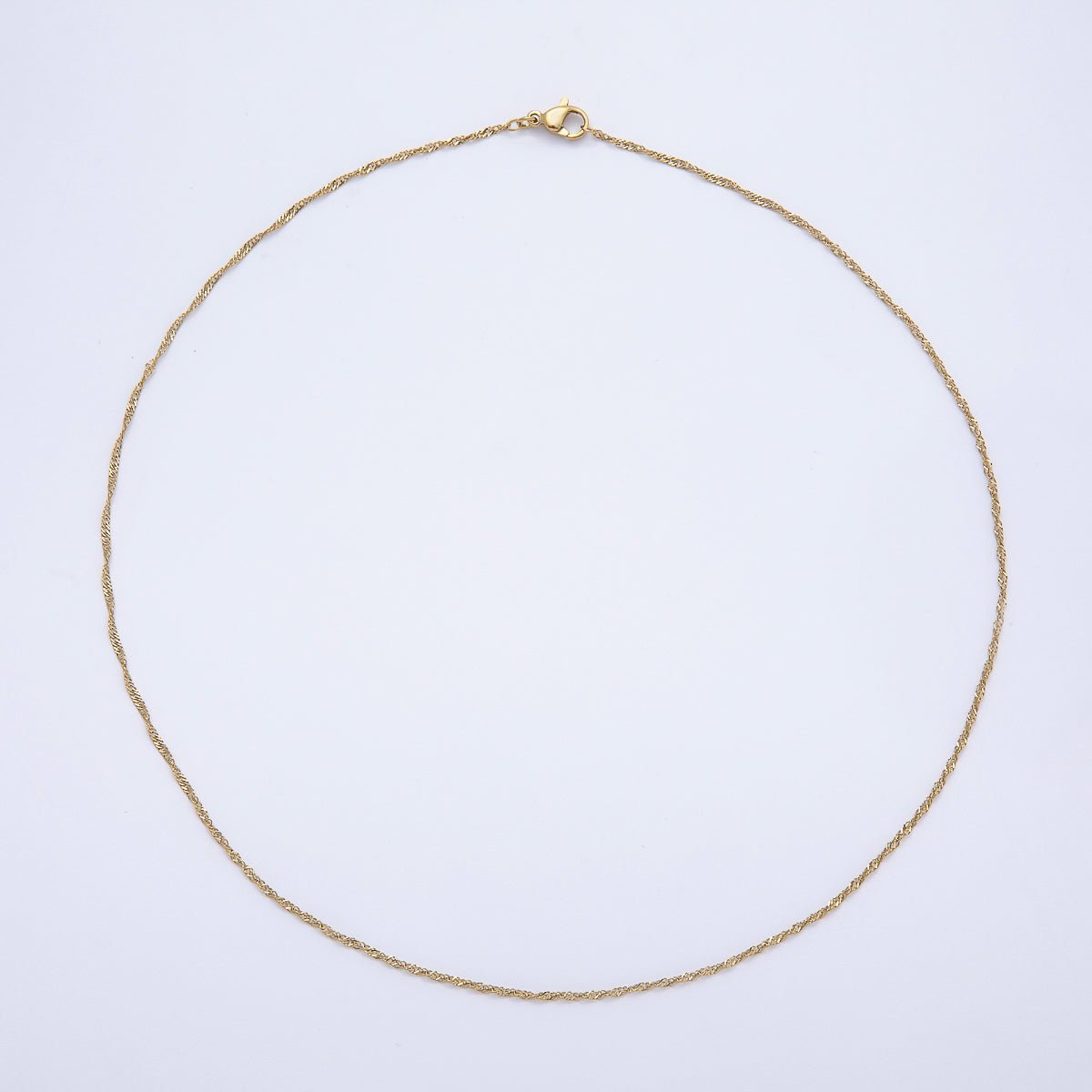 16K Gold Filled 1.4mm Minimalist Singapore Chain 18 Inch Necklace | WA-04468
