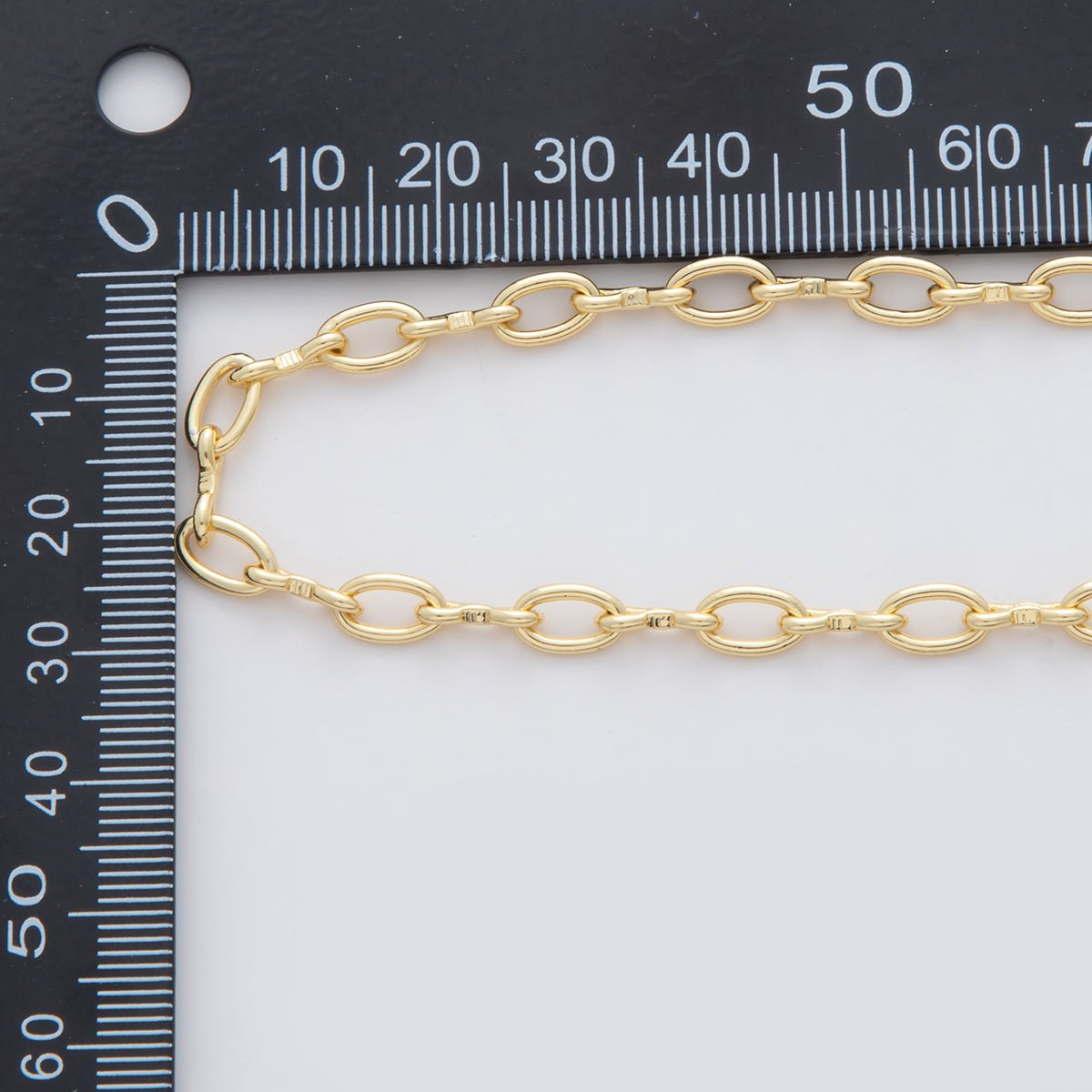 16K Gold Filled 15mm Edged Oval Paperclip Unfinished Chain by Yard | Roll-1555