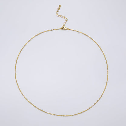 16K Gold Filled 1.5mm Minimalist Cable Chain 18 Inch Necklace w. Extender | WA-04254