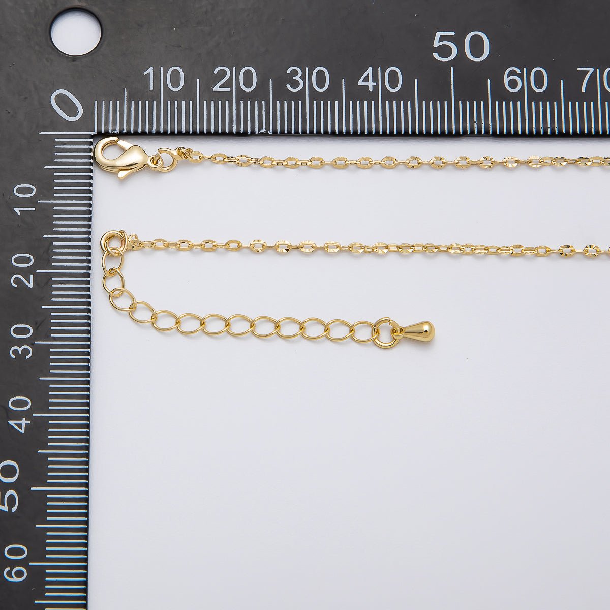 16K Gold Filled 1.5mm Minimalist Cable Chain 18 Inch Necklace w. Extender | WA-04254
