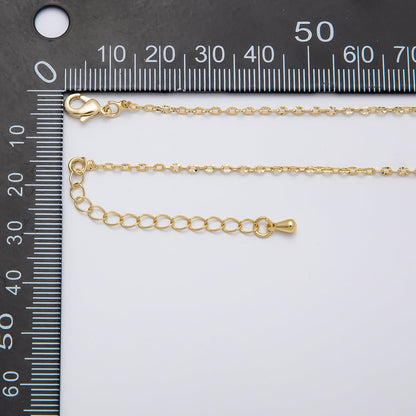 16K Gold Filled 1.5mm Minimalist Cable Chain 18 Inch Necklace w. Extender | WA-04254