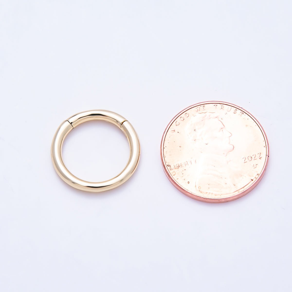 16K Gold Filled 15mm Minimalist Circle Round Pull Gate Findings | Findings-00418