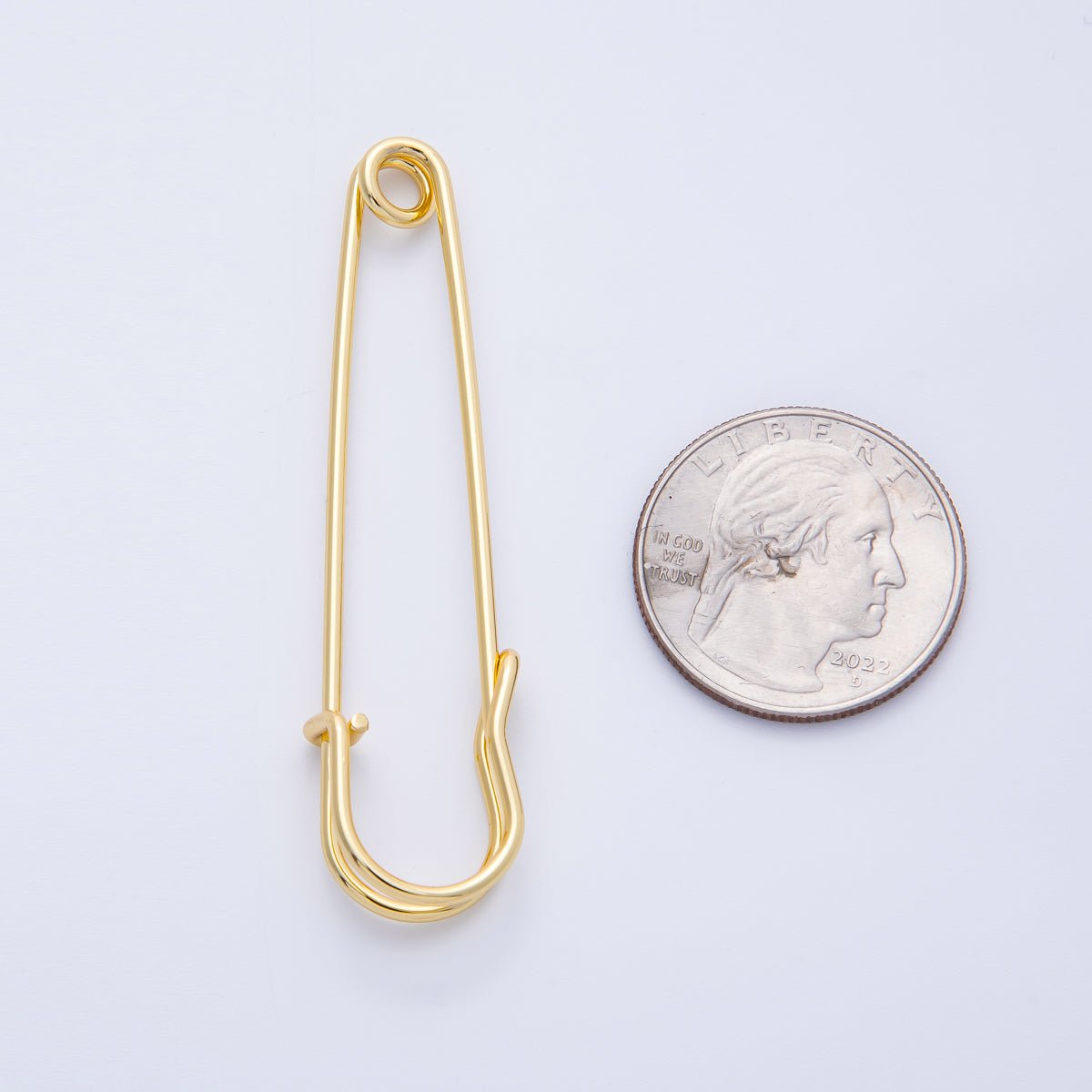 16K Gold Filled 15mm Minimalist Safety Pin Findings | Findings-00057
