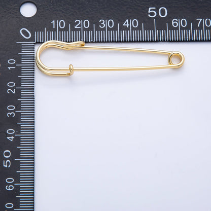 16K Gold Filled 15mm Minimalist Safety Pin Findings | Findings-00057