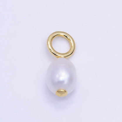 16K Gold Filled 15mm White Freshwater Pearl Drop Pendant | P1756