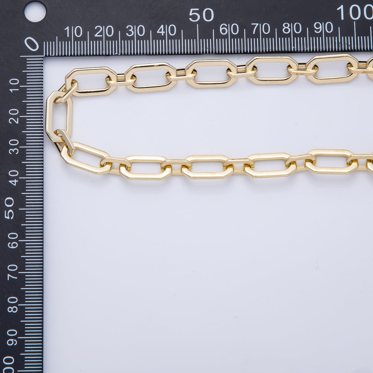 16K Gold Filled 16.7mm x 9mm Minimalist Paperclip Unfinished Chain by Yard | Roll-01848