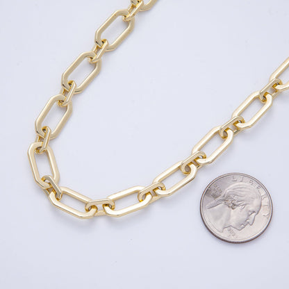 16K Gold Filled 16.7mm x 9mm Minimalist Paperclip Unfinished Chain by Yard | Roll-01848