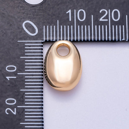 16K Gold Filled 16mm Chubby Oblong Oval 3D Multidimensional Slide Charm | BEADS-00274