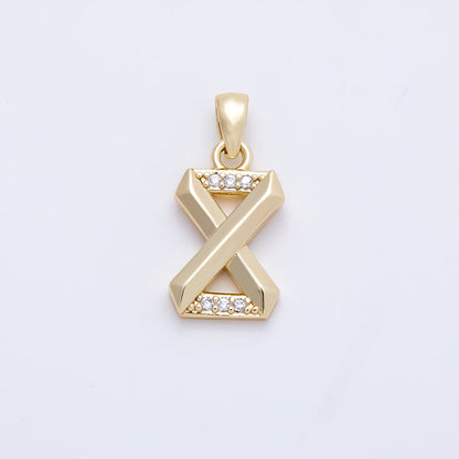 16K Gold Filled 16mm Micro Paved CZ Edged Geometric Number Numerology Charm | Charms-01217 ~ Charms-01226