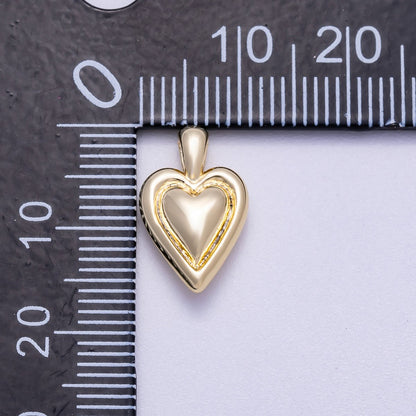 16K Gold Filled 16mm Minimalist Chubby Love Heart Pendant | Charms-00632
