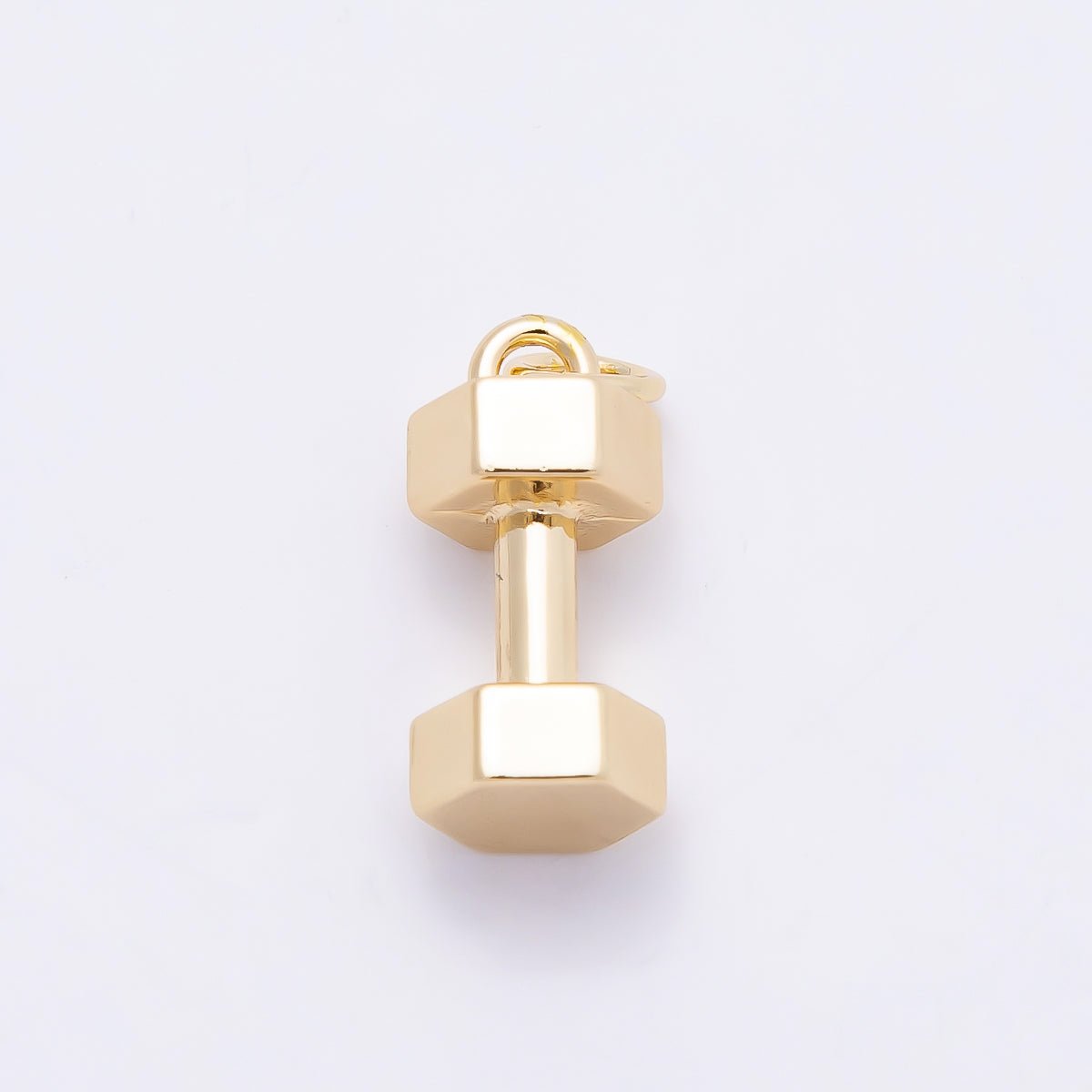 16K Gold Filled 16mm Minimalist Dumbbell 3D Multidimensional Charm | Charms-00864