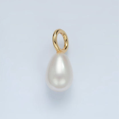 16K Gold Filled 16mm White Freshwater Pearl Drop Pendant | P1867