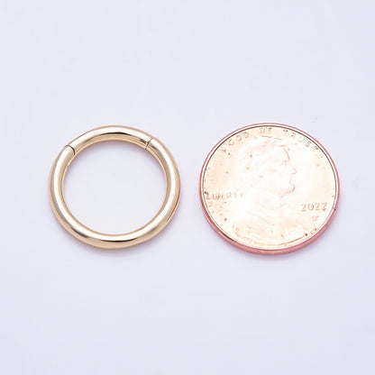 16K Gold Filled 17.7mm Minimalist Circle Round Pull Gate Findings | Findings-00419