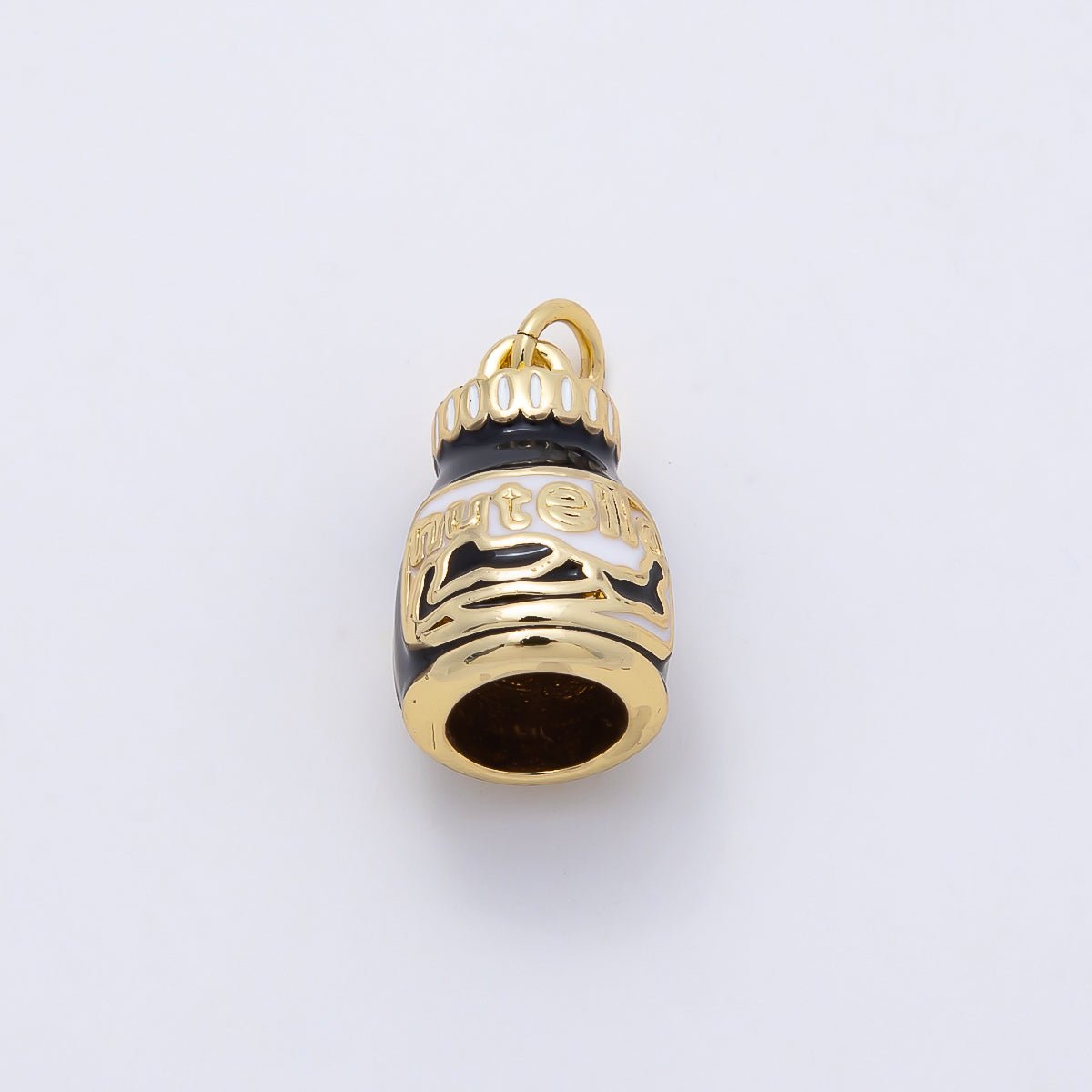 16K Gold Filled 17mm Chocolate Jar Enamel 3D Multidimensional Charm | Charms-01108