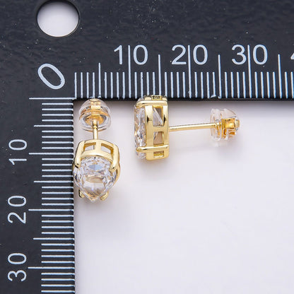 16K Gold Filled 17mm Clear CZ Teardrop Stud Earrings in Gold &amp; Silver | Earrings-00374 Earrings-00375