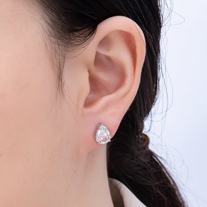 16K Gold Filled 17mm Clear CZ Teardrop Stud Earrings in Gold &amp; Silver | Earrings-00374 Earrings-00375