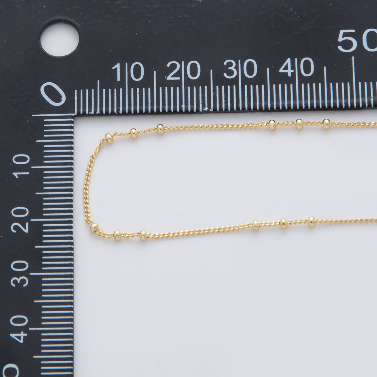 16K Gold Filled 1.7mm Curb Satellite Unfinished Chain by Yard | Roll-1564