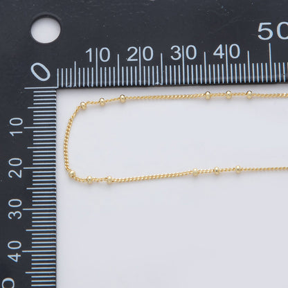 16K Gold Filled 1.7mm Curb Satellite Unfinished Chain by Yard | Roll-1564