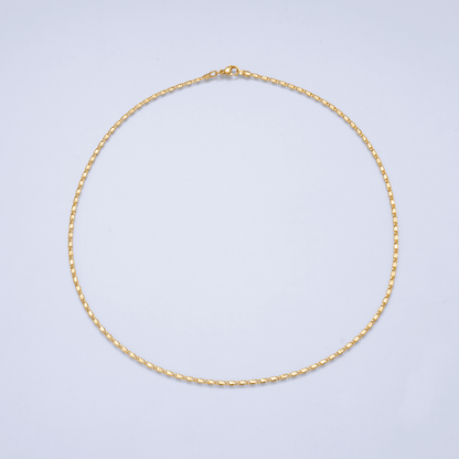 16K Gold Filled 1.8mm Minimalist Mariner Link Chain 18 Inch Necklace | WA-02971