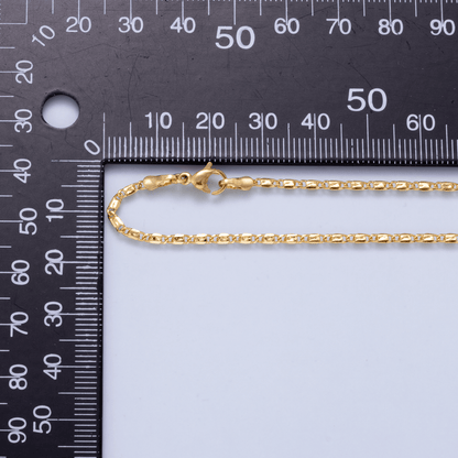 16K Gold Filled 1.8mm Minimalist Mariner Link Chain 18 Inch Necklace | WA-02971