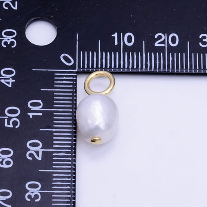 16K Gold Filled 18mm White Freshwater Pearl Drop Pendant | P1755