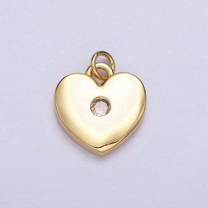 16K Gold Filled 19mm Mini Clear CZ Heart Add-On Charm | AC1169