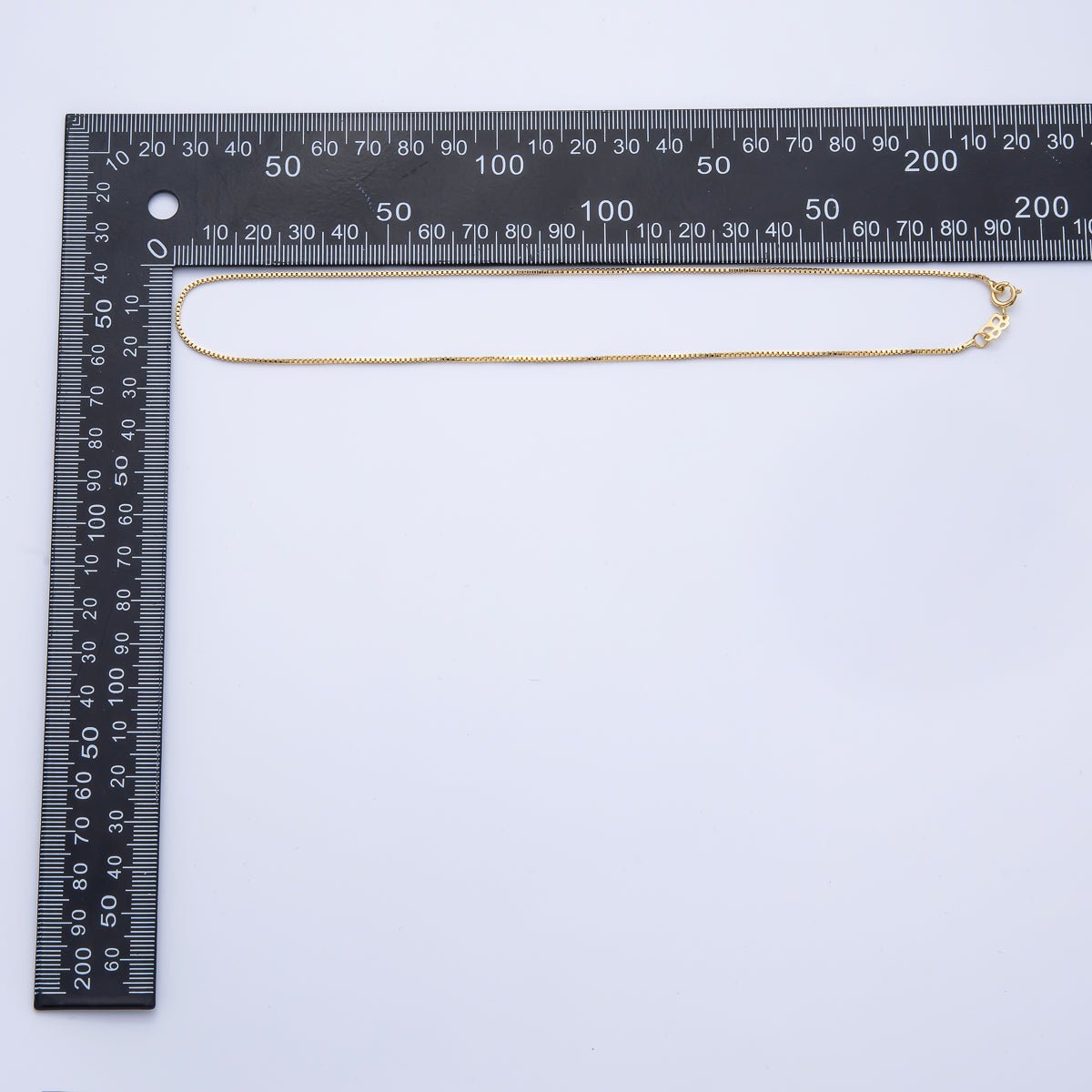16K Gold Filled 1mm Minimalist Box Chain 16 Inch Choker Necklace | WA-04188
