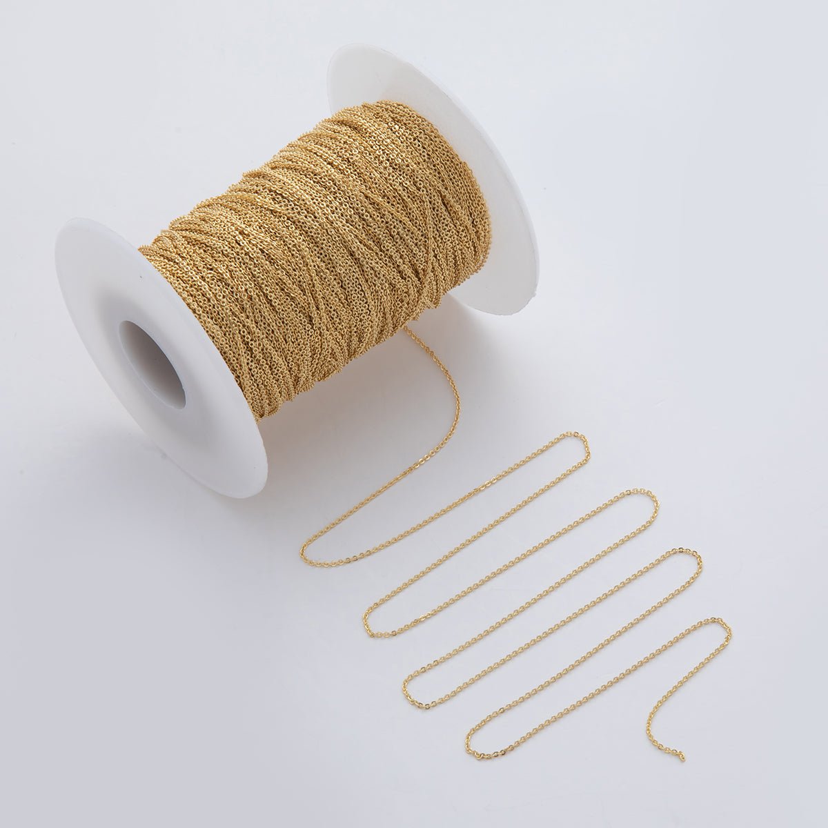 16K Gold Filled 1mm Minimalist Cable Unfinished Chain by Yard | Roll-1559