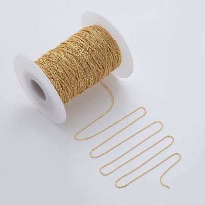 16K Gold Filled 1mm Minimalist Cable Unfinished Chain by Yard | Roll-1559