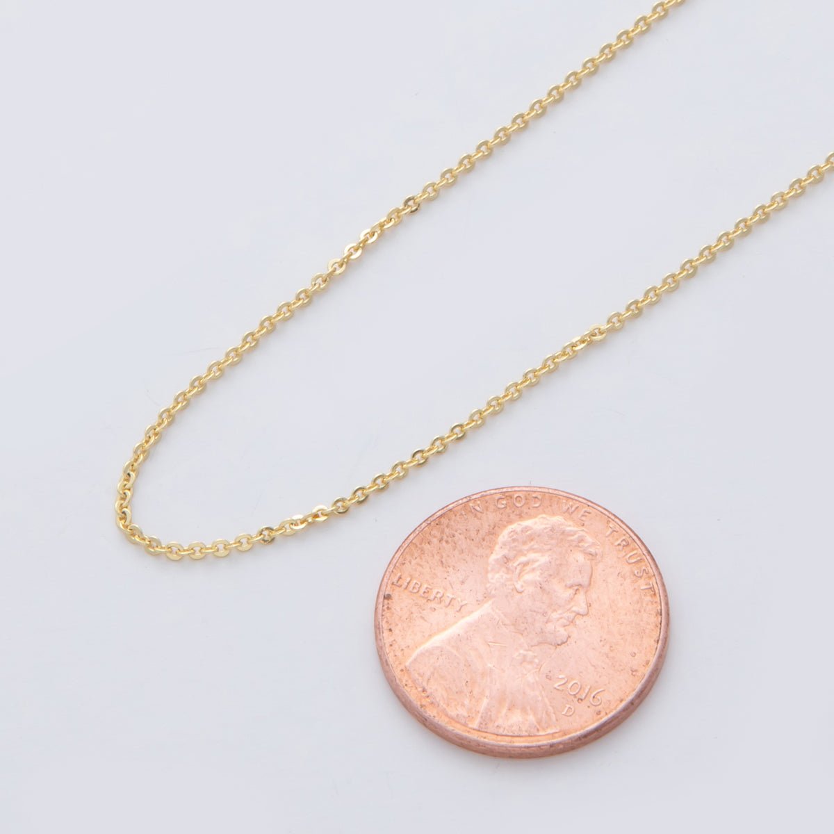 16K Gold Filled 1mm Minimalist Cable Unfinished Chain by Yard | Roll-1559