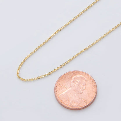 16K Gold Filled 1mm Minimalist Cable Unfinished Chain by Yard | Roll-1559