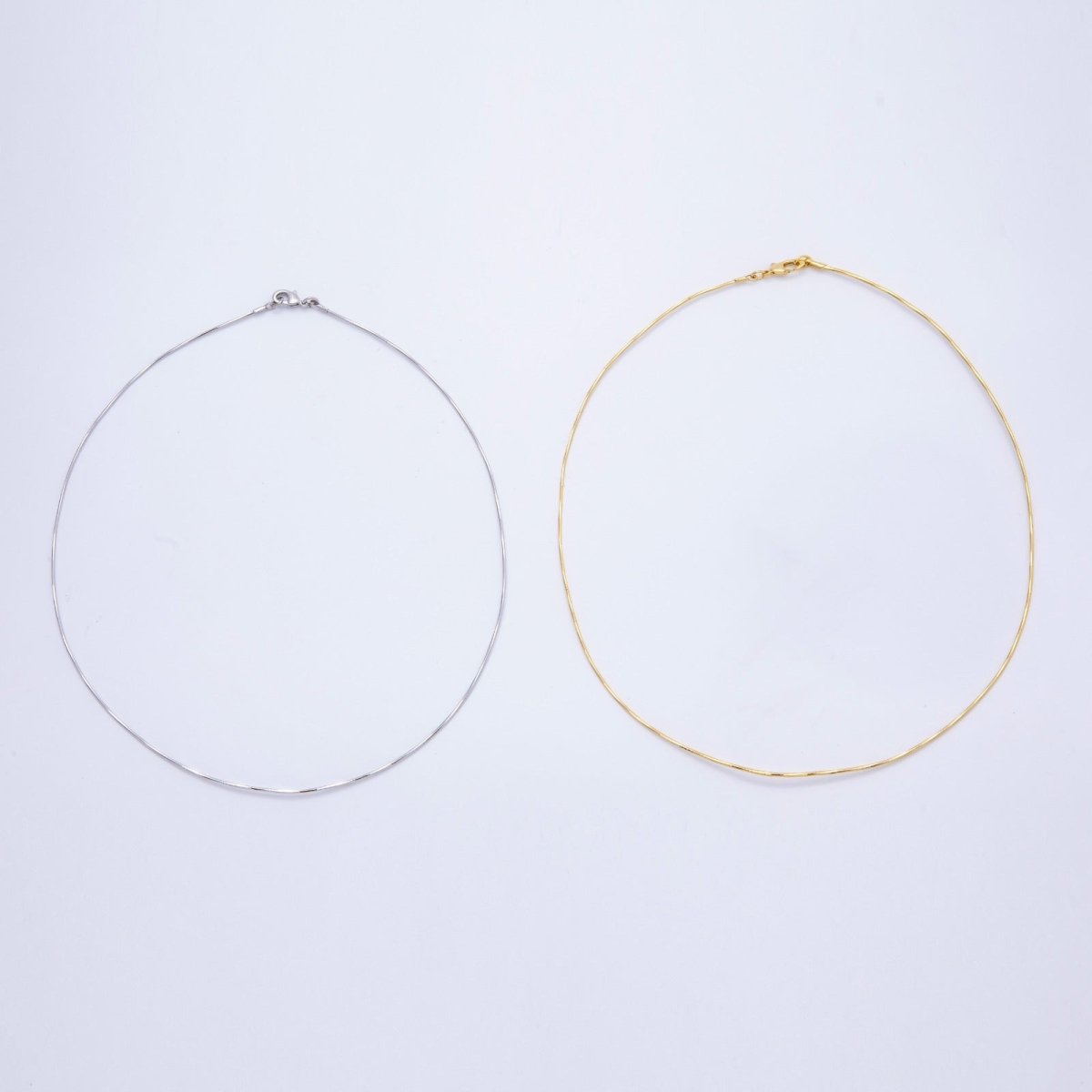 16K Gold Filled 1mm Twist Snake Chain 16 Inch Necklace in Gold &amp; Silver | WA-04474 WA-04475