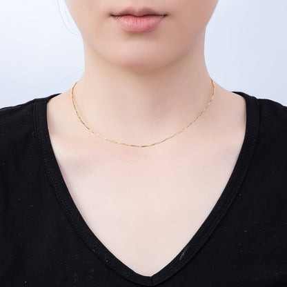 16K Gold Filled 1mm Twist Snake Chain 16 Inch Necklace in Gold &amp; Silver | WA-04474 WA-04475