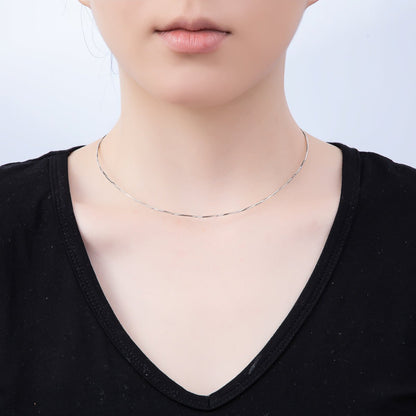 16K Gold Filled 1mm Twist Snake Chain 16 Inch Necklace in Gold &amp; Silver | WA-04474 WA-04475