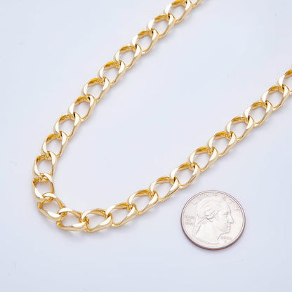 16K Gold Filled 13mm x 9mm Unfinished Big Curb Oval Textured Designed Chain by Yard | ROLL-1689