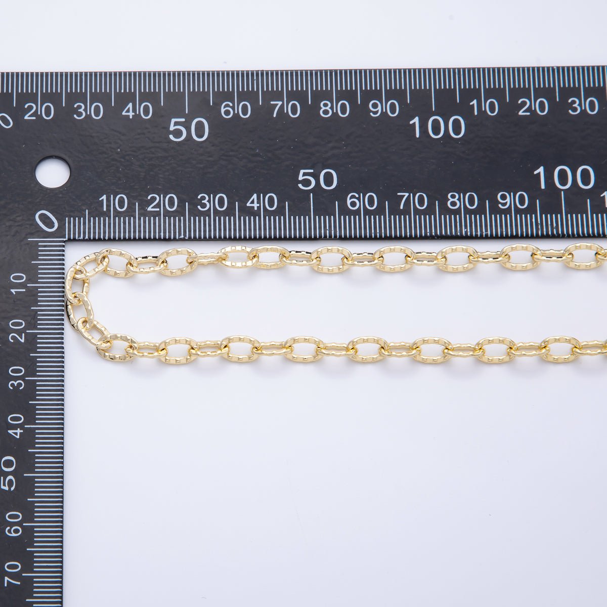 16K Gold Filled 8mm x 5mm Unfinished Dainty Cable Rolo Chain by Yard | ROLL-1697