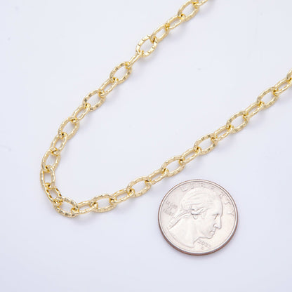 16K Gold Filled 8mm x 5mm Unfinished Dainty Cable Rolo Chain by Yard | ROLL-1697