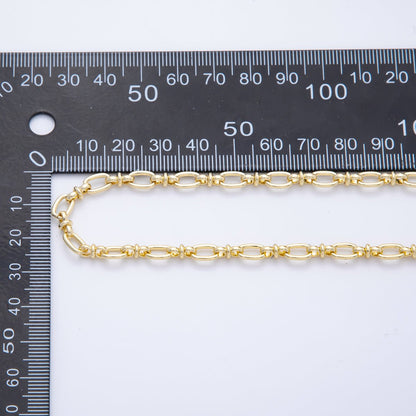 16K Gold Filled 8mm x 4mm Unfinished Unique Chain Oval Cable Rolo Chain by Yard | ROLL-1696