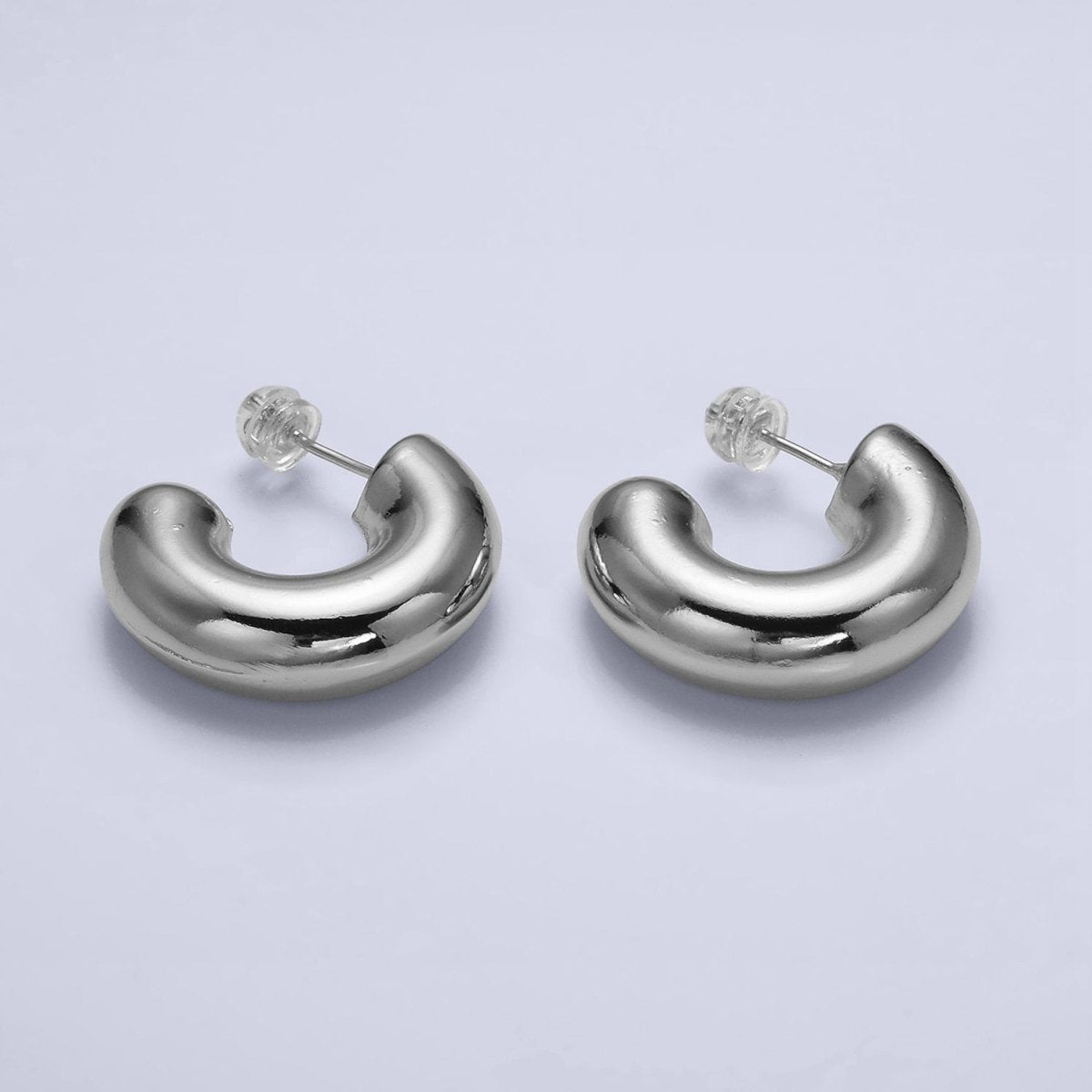 16K Gold Filled 20mm Chubby C-Shaped Hoop Earrings | AE-086