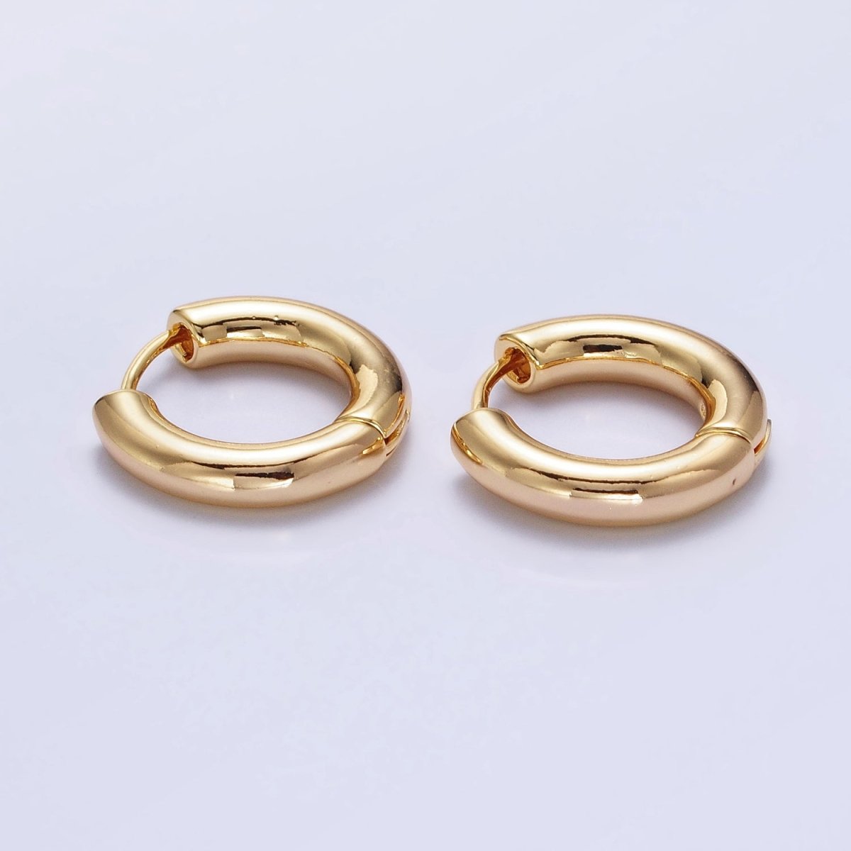 16K Gold Filled 20mm Chubby Tube Endless Hoop Earrings in Gold, Silver | AB515 AB1543