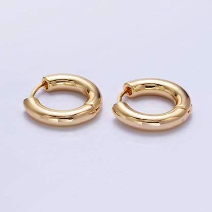 16K Gold Filled 20mm Chubby Tube Endless Hoop Earrings in Gold, Silver | AB515 AB1543